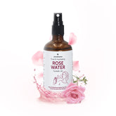 Pure rose water hydrosol, organic floral water for pore reduction, toning, hydration, and sensitive skin care, steam distilled face mist spray