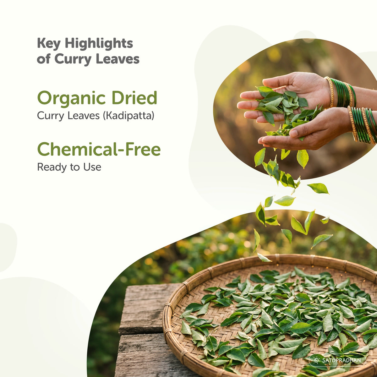 Organic Dried Curry Leaves 70g – Chemical-Free & Ready to Use Kadipatta - Karuveppilai