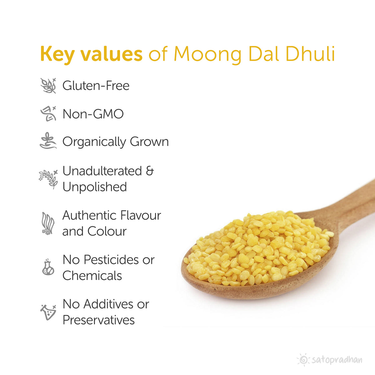 Moong Dal Dhuli - Green Gram Split Skinless 800g - Purely Organic, Unpolished & Ethically Sourced - No Preservatives