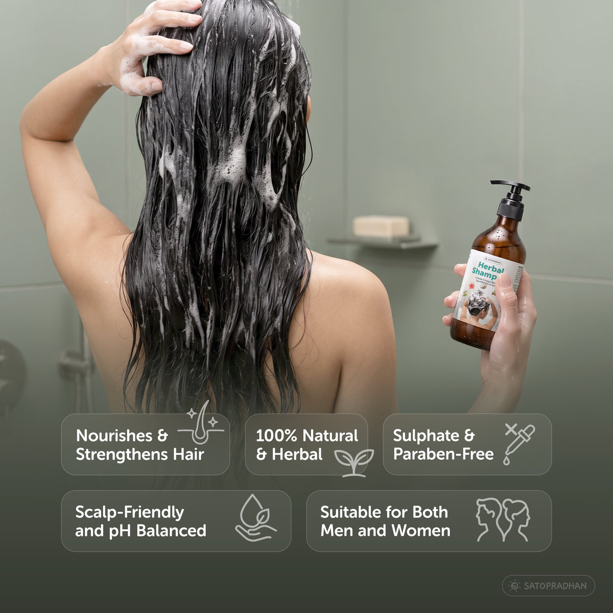 Saponified Rosemary Shampoo 200ml Glass Bottle / 900ml Refill in Upcycled Plastic Bottle - Mild, Natural & Eco-friendly - For Normal to Oily Hair Types - Sulphate & Paraben-free