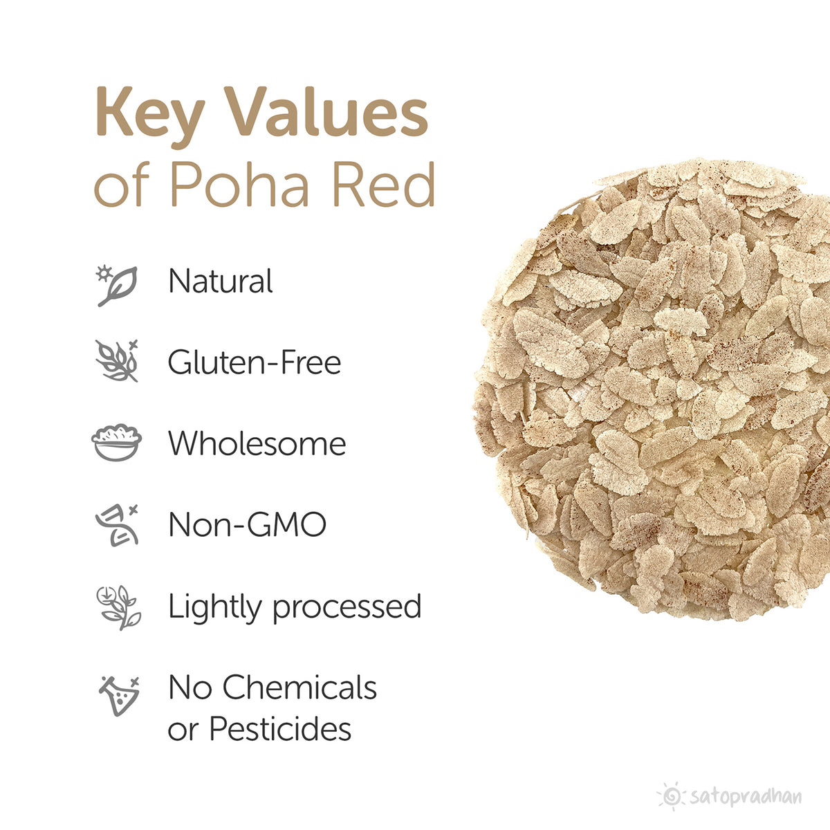 Poha Red-Organic & Wholesome 400g & 2.4Kg -Gluten free & Saponin free - High Quality Unrefined Grains without Preservatives_Key Values, features, maine points, importance, benefits