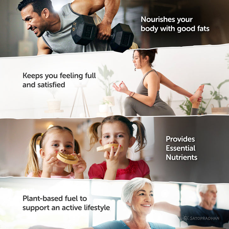 benefits: nourishes your body with good fats, keeps you feeling full and satisfied, provides essential nutrients, plant based fuel to support an active lifestyle