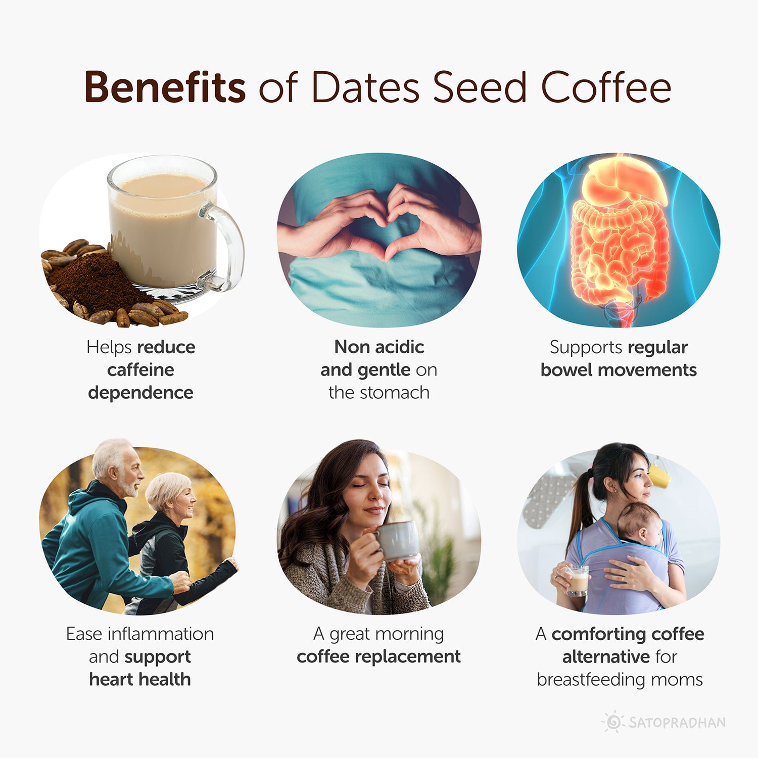 noCoffee Date Seed Coffee Powder 100g – Best Caffeine Free Coffee Alternative – Non Acidic Coffee for GERD & IBS – Organic, Gut Friendly, Plant-Based Coffee Substitute – Coarsely Ground
