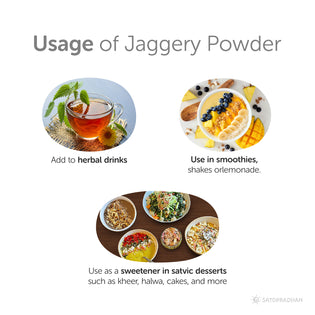 Jaggery Powder- 100% Organic, Natural & Chemical-Free Desi Shakkar 800g/4.5kg - A Pure & Healthier Sugar Alternative - Dark Brown with Pleasant Flavour, usage, recipes, advantages
