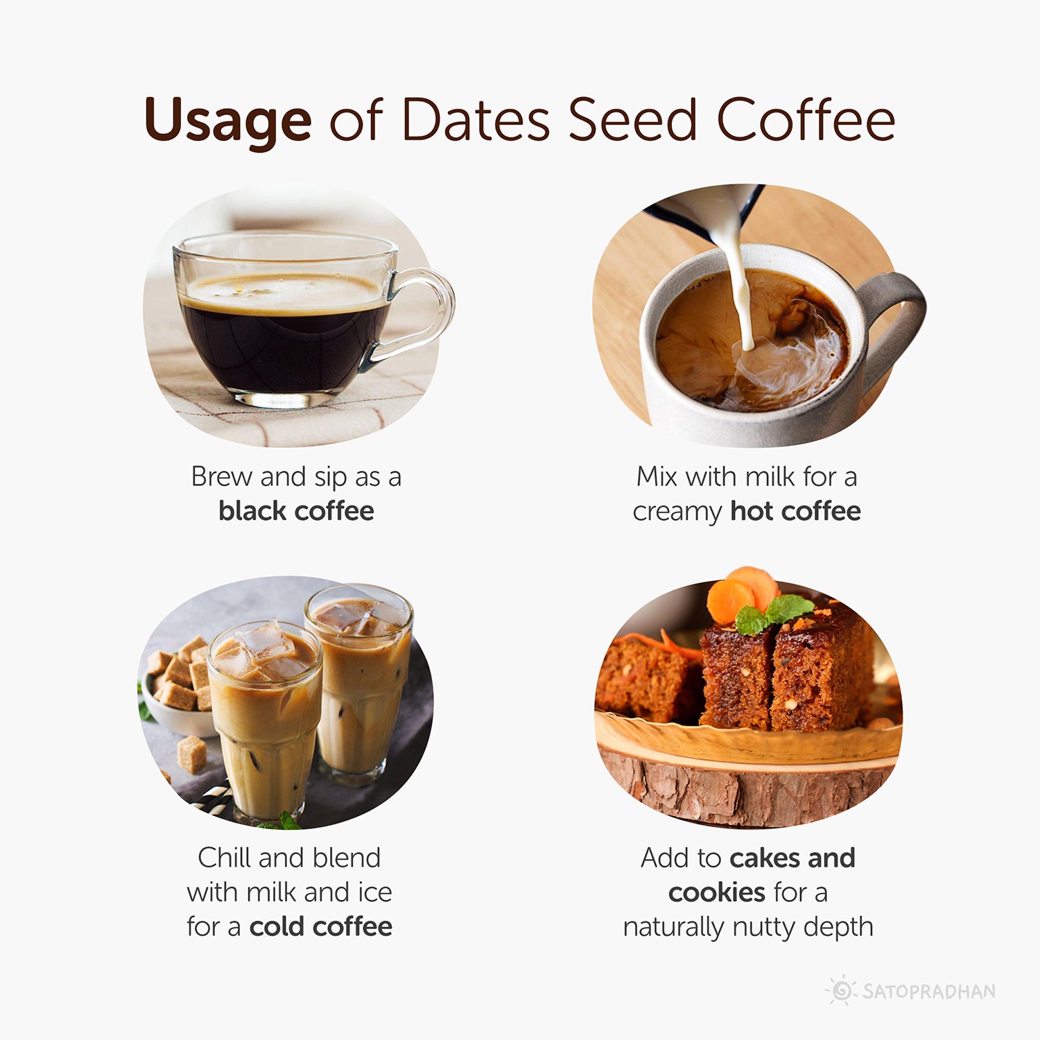 noCoffee Date Seed Coffee Powder 100g – Best Caffeine Free Coffee Alternative – Non Acidic Coffee for GERD & IBS – Organic, Gut Friendly, Plant-Based Coffee Substitute – Coarsely Ground
