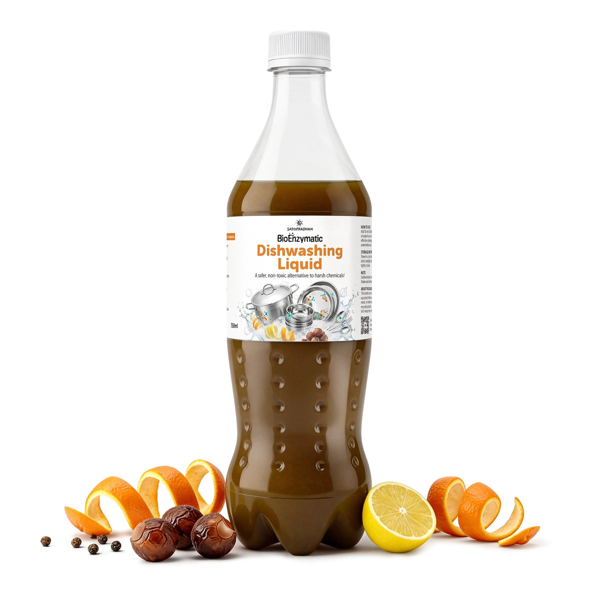 Bio Enzyme Dishwashing Liquid 750ml/1.9L - Natural & Non-Toxic - Safe for Baby Bottles - Satopradhan
