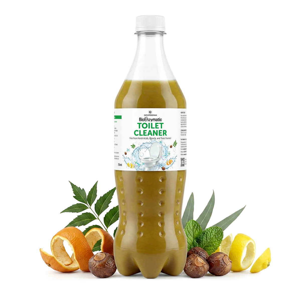 Natural Bioenzyme Toilet Cleaner 750ml/1.9L - Chemical-Free, Eco-Friendly & Septic-Safe Toilet Bowl Cleaner - Satopradhan