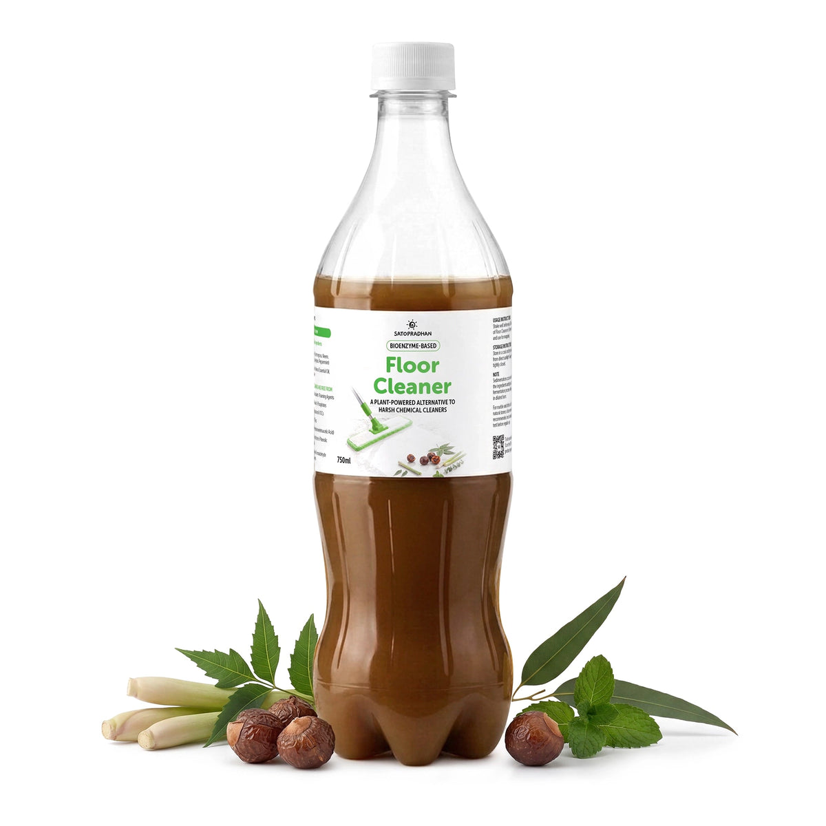 Natural Floor Cleaner Liquid 750ml/1.9L - Bio-Enzyme Based, Non-Toxic & Eco-Friendly - Safe for Kids & Pets - Floor Cleaner Concentrate - Satopradhan