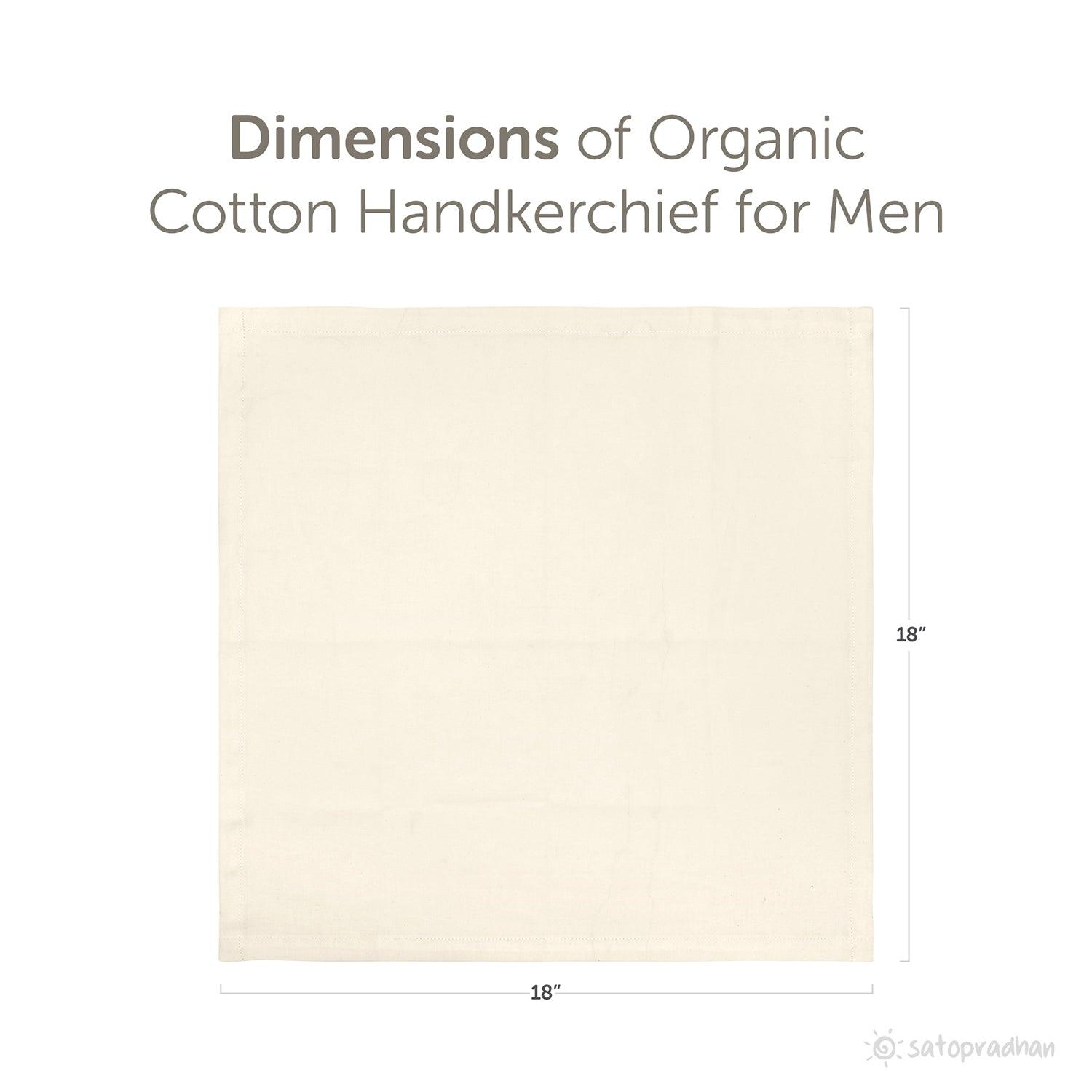 Organic Cotton Handkerchief for Men - 18”x18” Large | Men’s Hankies Cream White | Pack of 6 | 