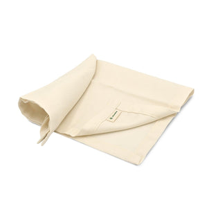 Open organic cotton handkerchief for women, 12x12 inches, cream white, soft and eco-friendly fabric