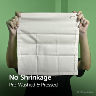 Prewashed and pressed organic cotton handkerchief for women, no shrinkage, eco-friendly, 12x12 inches