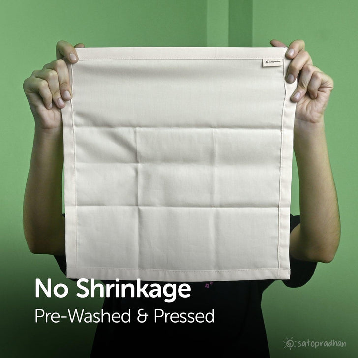 Prewashed and pressed organic cotton handkerchief for women, no shrinkage, eco-friendly, 12x12 inches