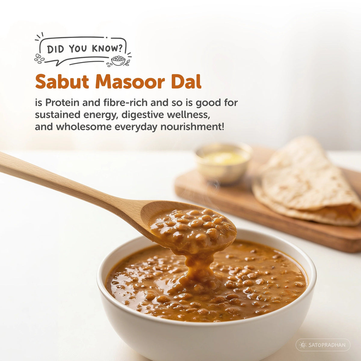 Organic Whole Masoor Dal 800g - Sabut Kali Masoor – Unpolished Brown Lentils - Satopradhan