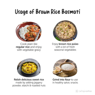 Brown Rice Basmati 800g/ 4.8kg - Organic, Purely Natural & Unpolished | Long Grain Rice perfect for preparing Biryani & Vegetable Pulao - Satopradhan