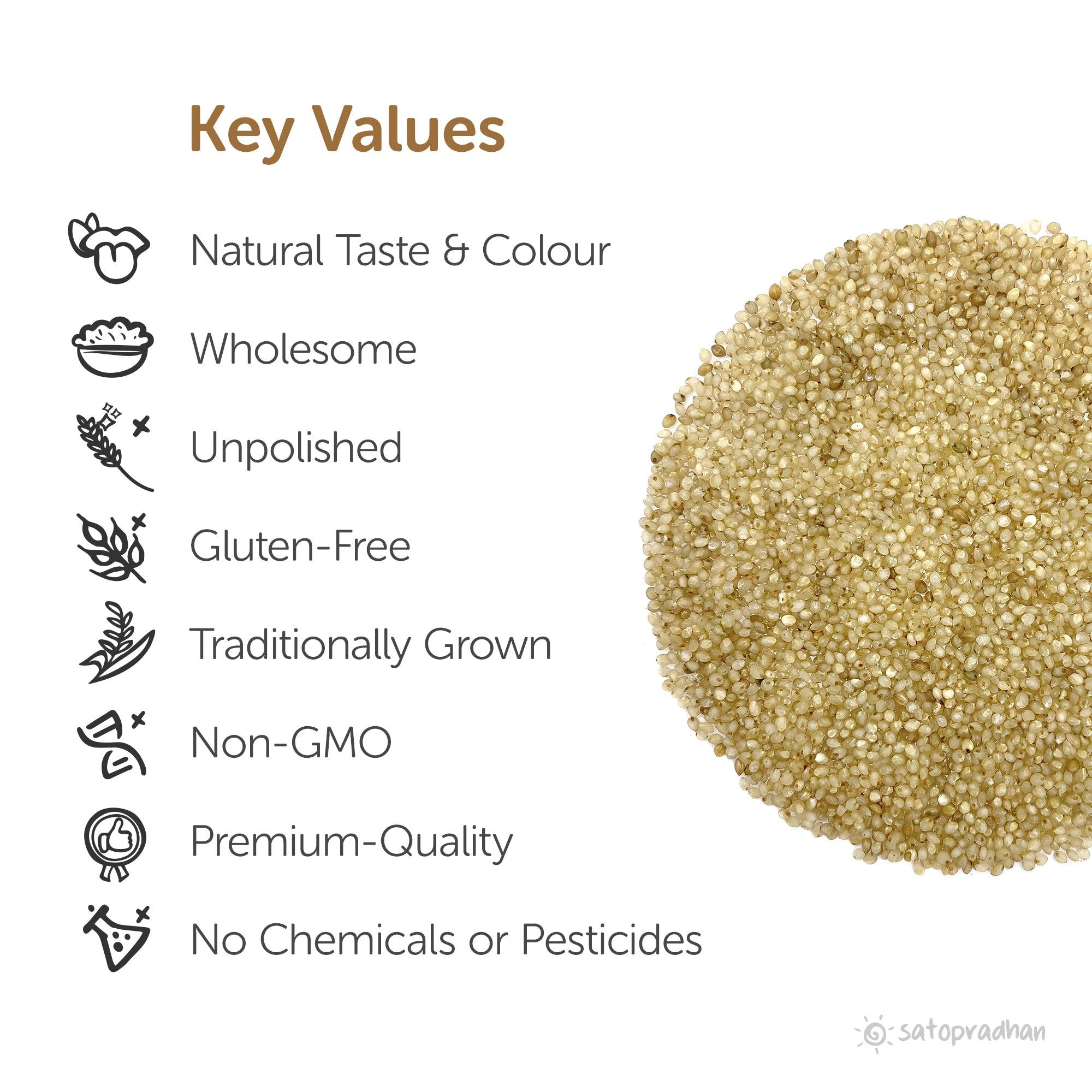Little Millet - Kutki/ Samai 800g - Natural, Organic & Unpolished - Gluten free and Wholesome Grain | Sama Rice | Fasting Food - Satopradhan
