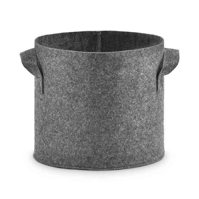 12"x11" Round Dark Grey Fabric Grow Bag-Single | Eco-friendly, Breathable, Washable & Lightweight planter made using Non-woven recyclable fabric - Satopradhan