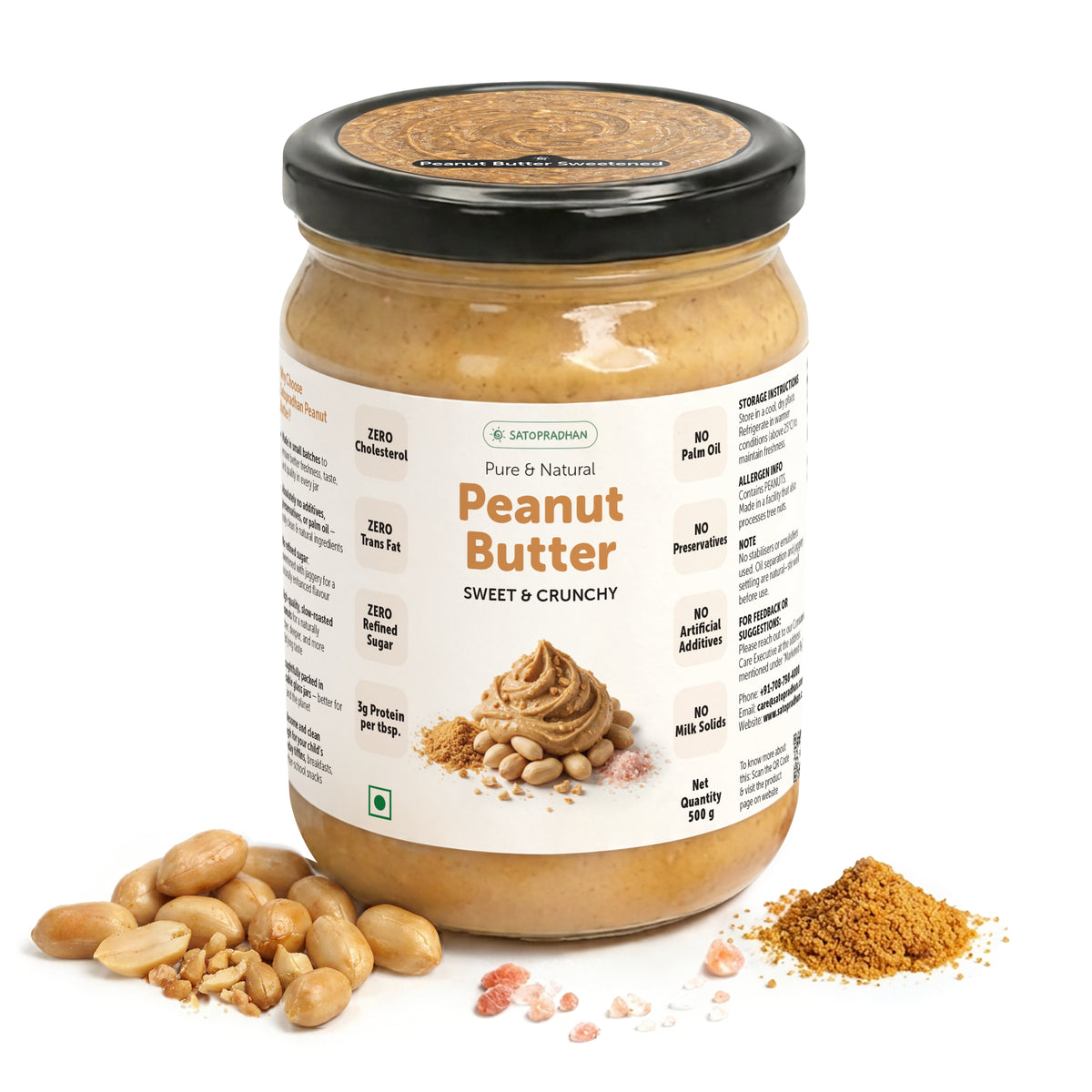 Pure Natural Crunchy & Sweet Organic Peanut butter