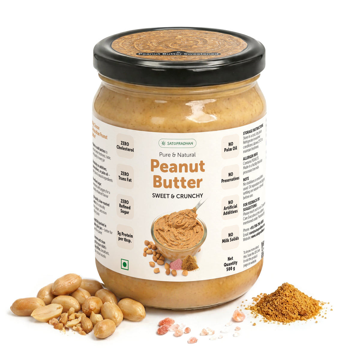 Pure Natural Crunchy & Sweet Organic Peanut butter