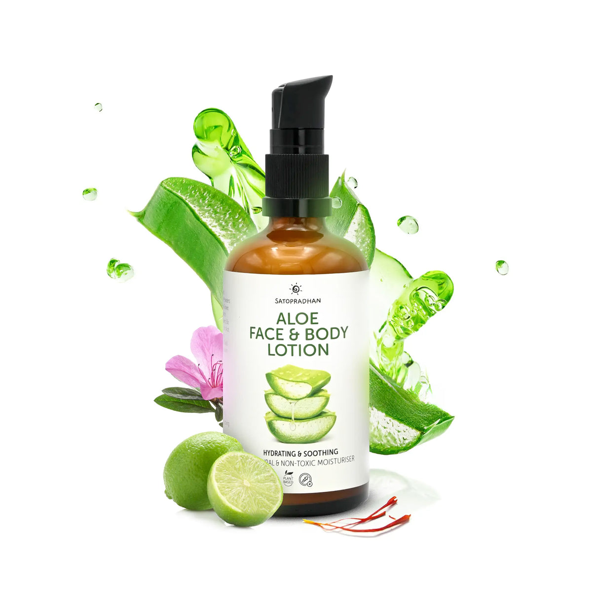 Aloe Face & Body Lotion 100ml - Lightweight & Non Sticky Moisturiser - Face & Body Cream - Natural, Pure & Vegan - Non- Toxic Face Lotion - Plant-Based Moisturizer