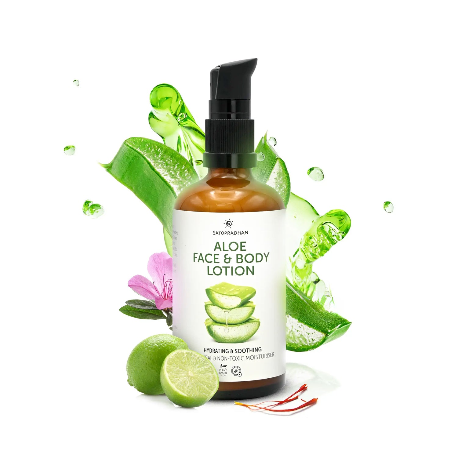 Aloe Face & Body Lotion 100ml - Lightweight & Non Sticky Moisturiser - Face & Body Cream - Natural, Pure & Vegan - Non- Toxic Face Lotion - Plant-Based Moisturizer