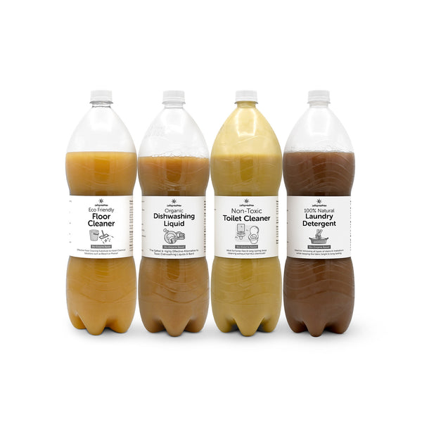 Eco Home Cleaning Value Bundle (Monthly Use) | Set of 4 Mix Bio Enzyme Based Home Cleaners