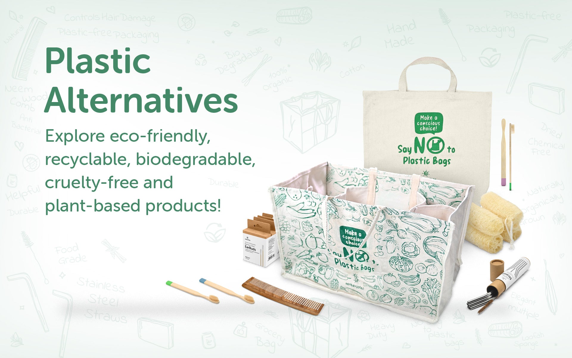 eco friendly, recyclable, biodegradable plastic alternatives