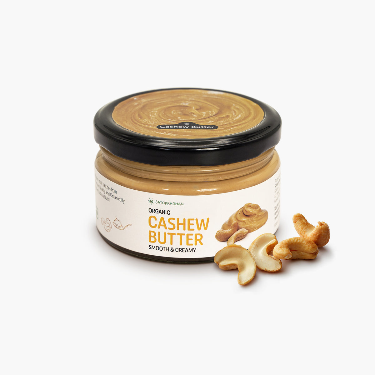 Pure Cashew Nut Butter 200g -  Organic, Unsweetened,  Smooth & Creamy - No Refined Sugar, Gluten-Free, Vegan, Keto Friendly