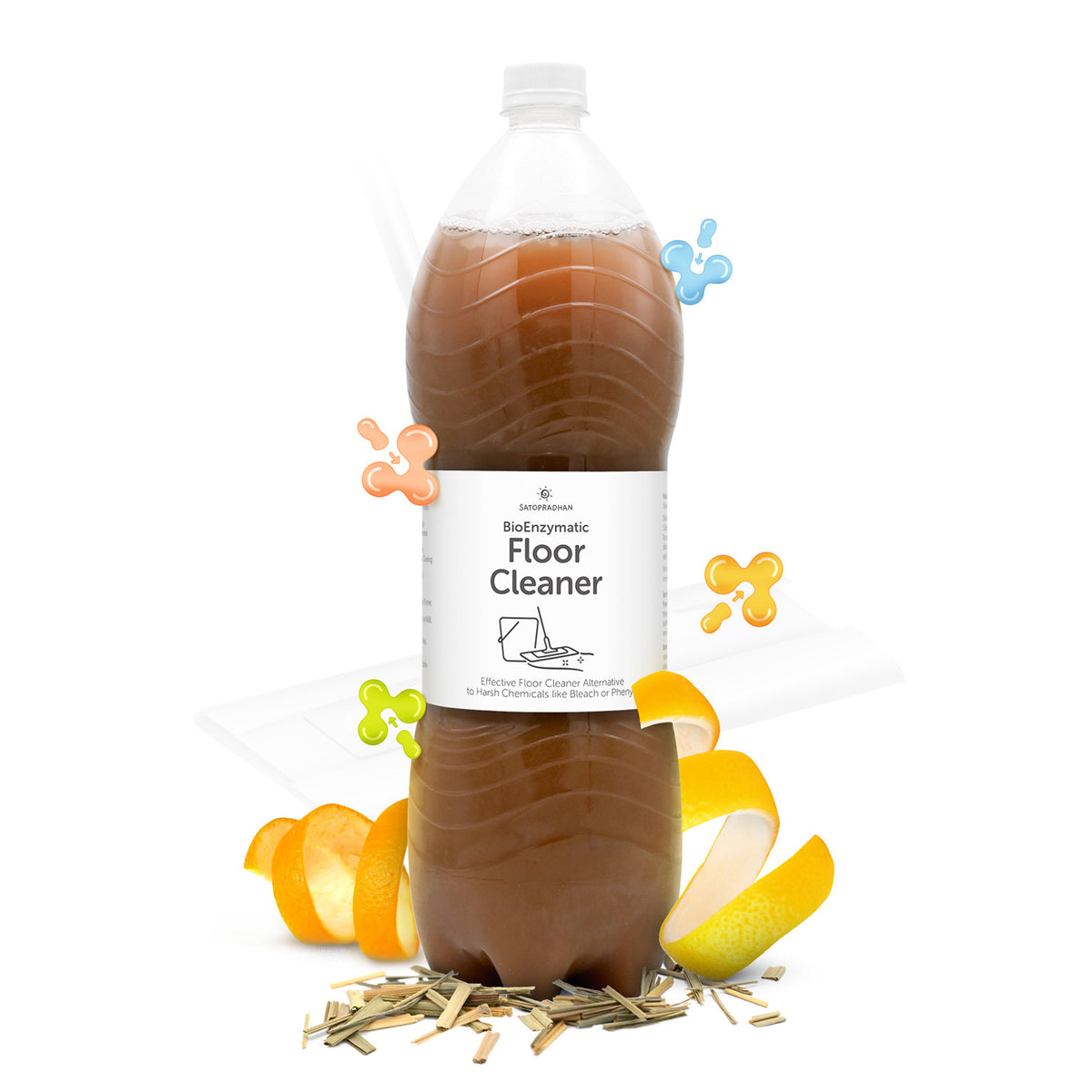 Eco-friendly floor cleaner, 750ml and 1.9L, made with herbal bio enzymes, organic, non-toxic, pet-friendly, and plant-based surface cleaner for safe home cleaning