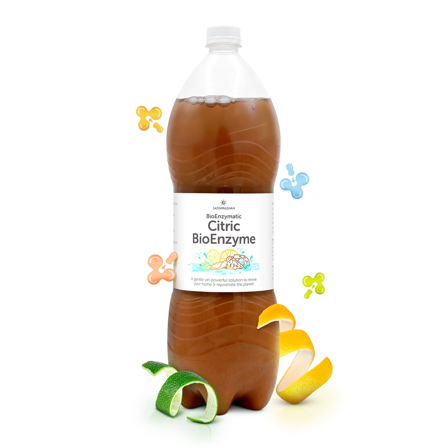 Plain Citric Bio Enzyme 750ml & 1.9L - Multipurpose organic, non-toxic cleaner for surfaces and glass, environmentally friendly disinfectant