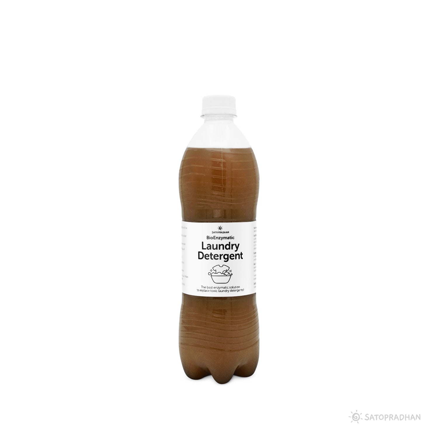 Compact 750ml eco-friendly upcycled bottle packaging for natural laundry liquid, perfect for sustainable and efficient use