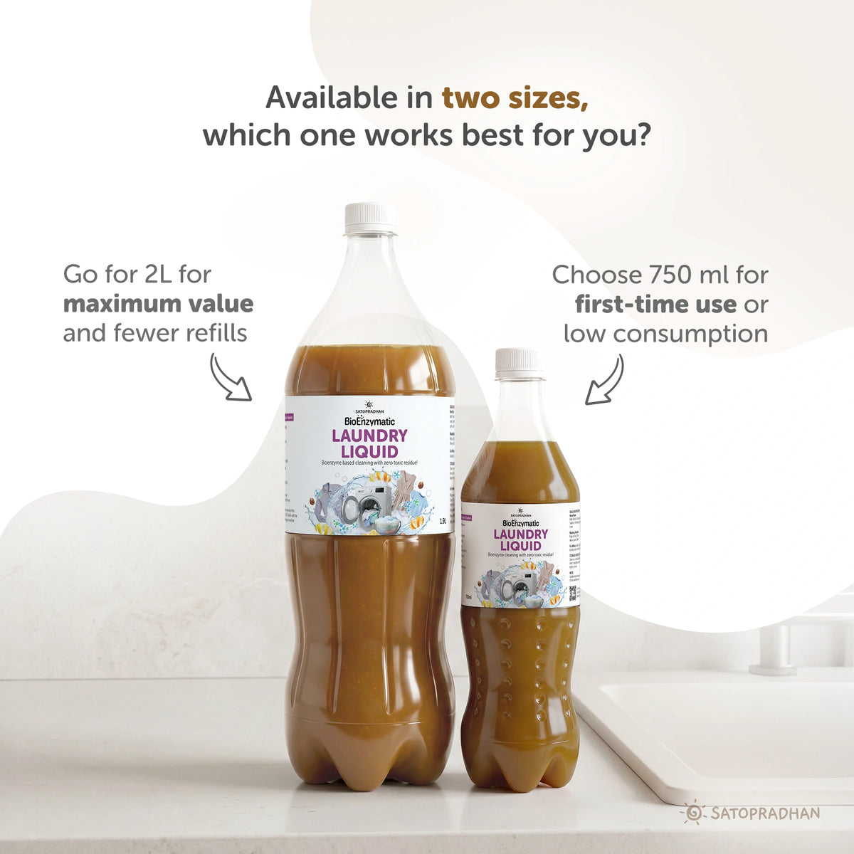 Bioenzyme Laundry Detergent Liquid  750ml/1.9L – Natural, Plant-Based & Eco-Friendly