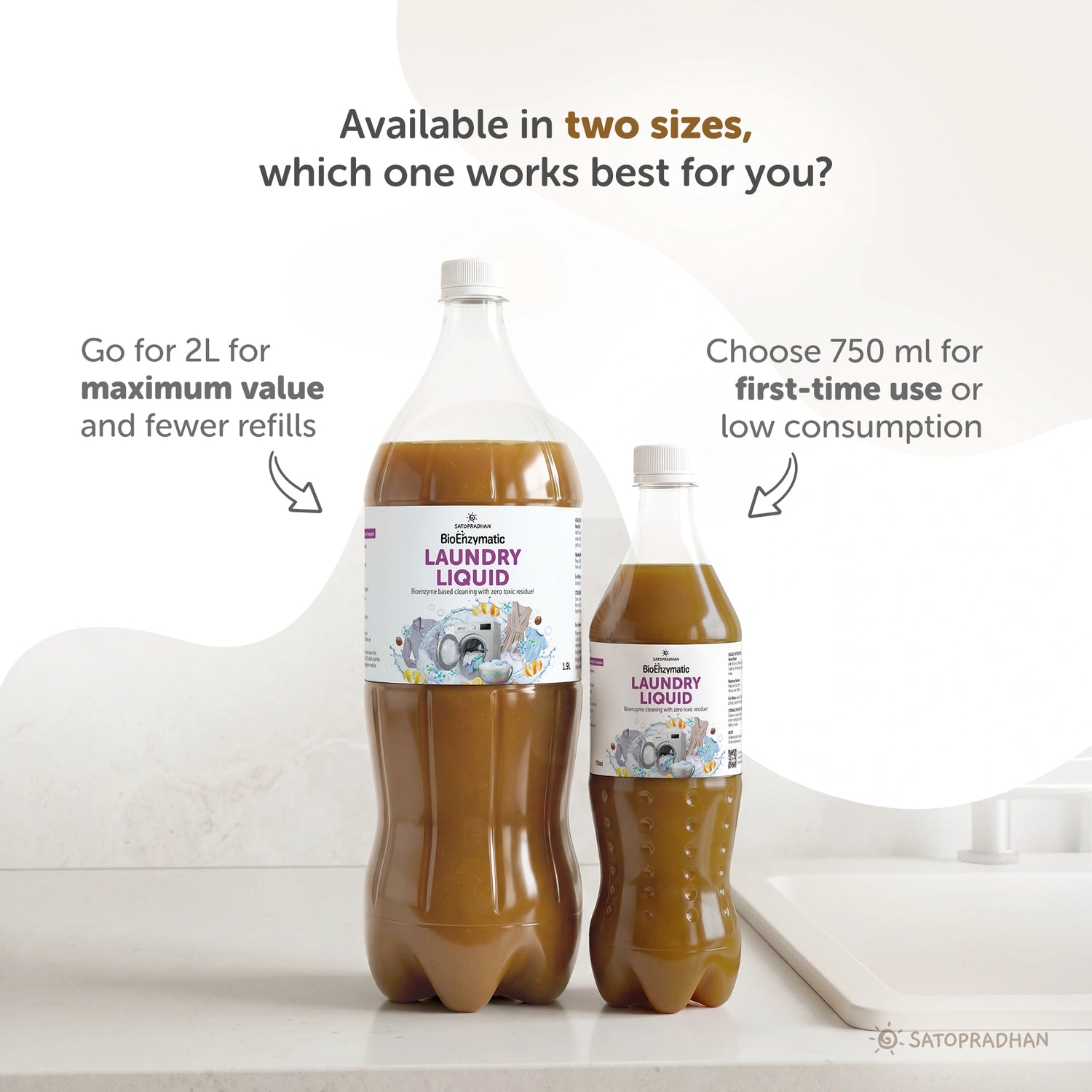 Bioenzyme Laundry Detergent Liquid  750ml/1.9L – Natural, Plant-Based & Eco-Friendly