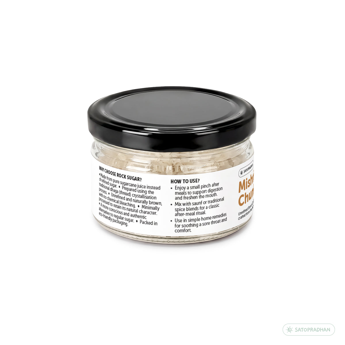 Brown Dhaga Mishri Chunks 150g – Rock Sugar Crystals - Unrefined, Chemical-Free Sweetener