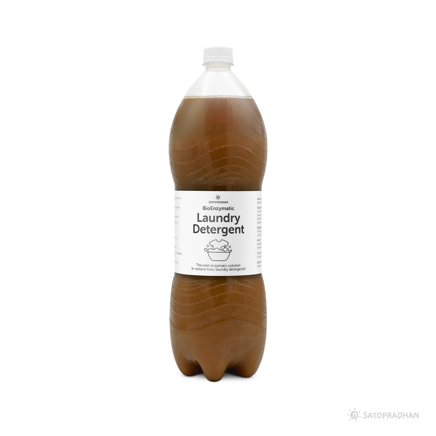 Large 1.9L eco-friendly upcycled bottle packaging for natural laundry liquid, ideal for sustainable and long-term use