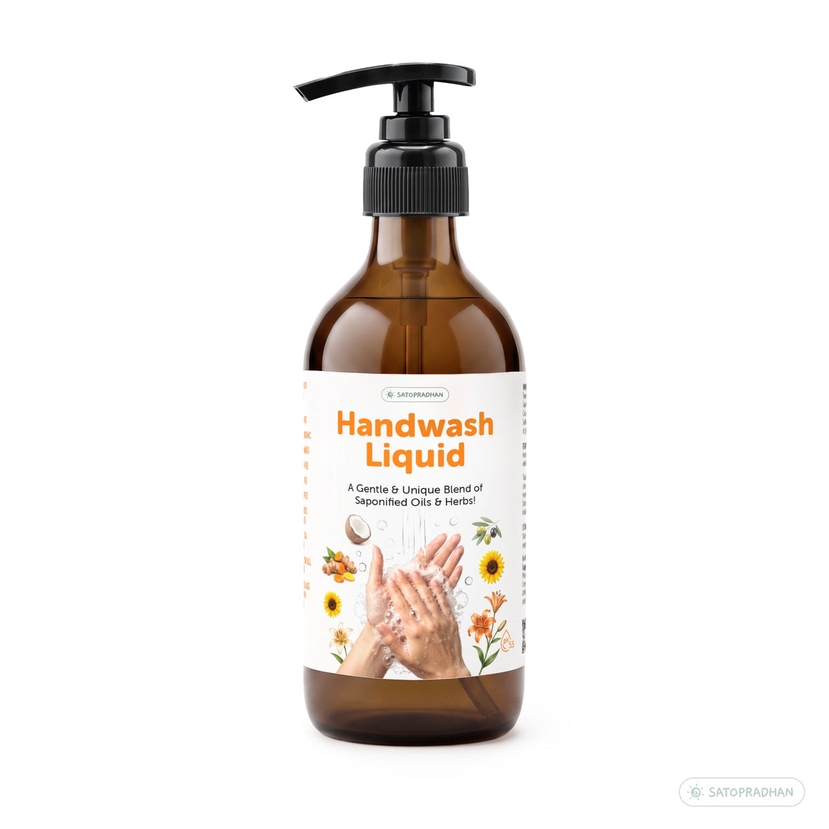 Natural Liquid Handwash 200ml - Organic, Hydrating & Moisturizing Hand Soap for Sensitive Skin - Perfect Hand Cleanser & Disinfectant - Herbal, Vegan & Earth Friendly - For All Skin Types - Toxin Free Hand Soap - Hand Wash Without SLS | Eco-Friendly Packaging
