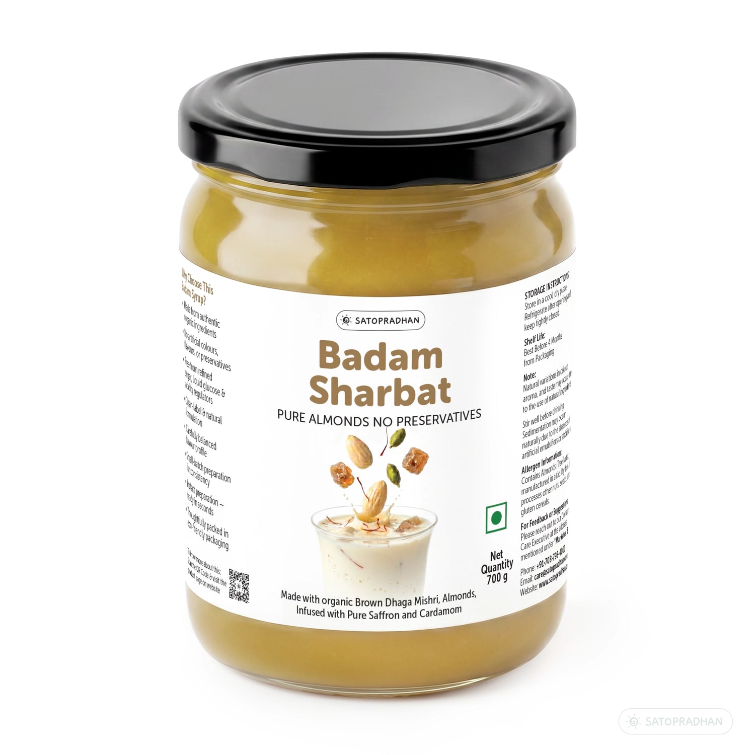 Badam Sharbat Front label