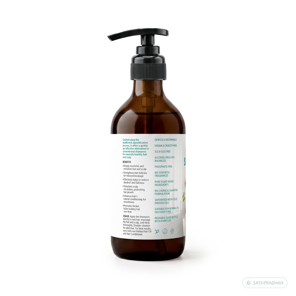 Saponified Rosemary Shampoo 200ml Glass Bottle / 900ml Refill in Upcycled Plastic Bottle - Mild, Natural & Eco-friendly - For Normal to Oily Hair Types - Sulphate & Paraben-free