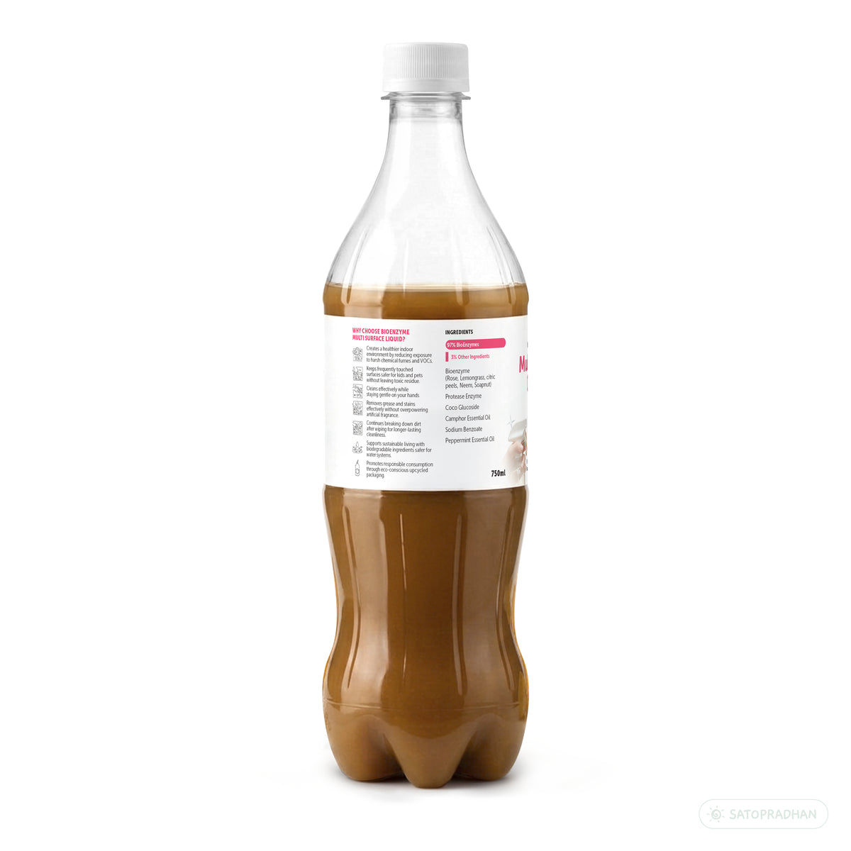 Plant-Based Multi-Surface Cleaner 750 ml - Bio-Enzyme All-Purpose Cleaning Spray - Chemical-Free Glass Cleaner