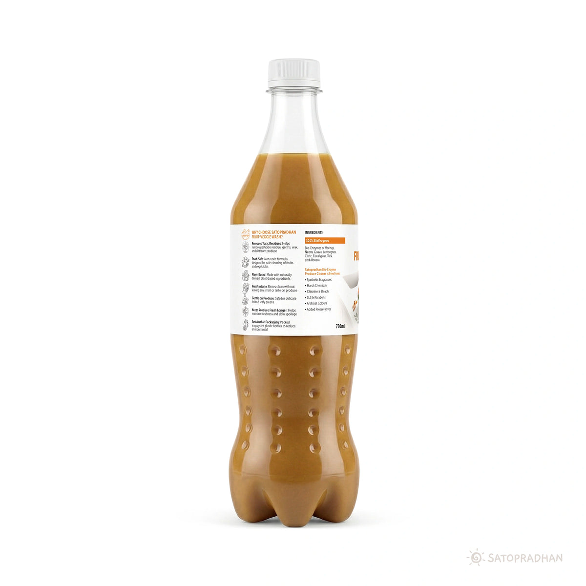 Natural Fruit & Vegetable Wash 750ml/1.9L - Bioenzyme Based Produce Cleaner - Chemical-Free Vegetable Wash Liquid Cleaner