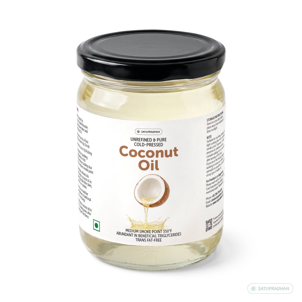 Coconut Oil - Wooden Cold-pressed- Choose from 1000ml or 500ml Multipurpose Oil Without Chemicals in a Reusable Glass Bottle (Kachi Ghani)