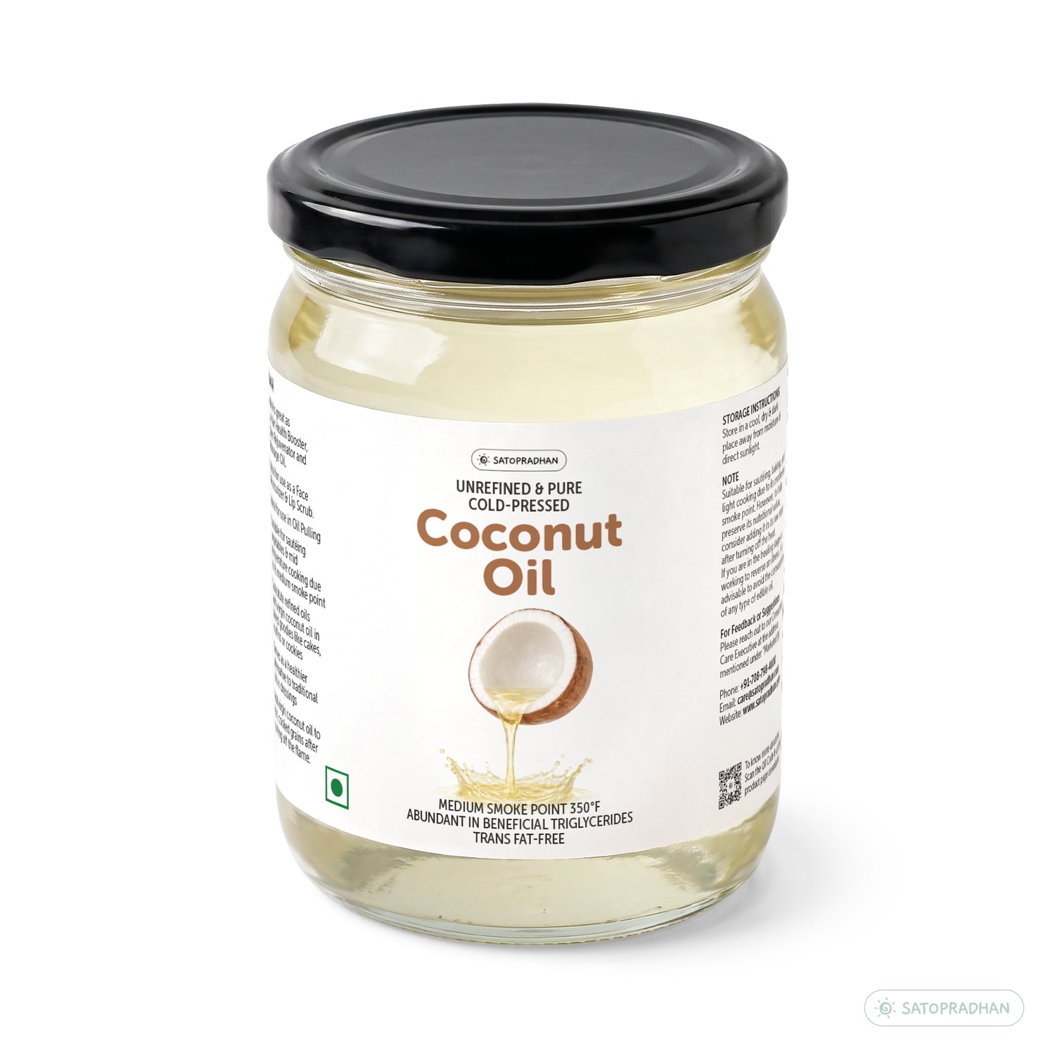 Coconut Oil - Wooden Cold-pressed- Choose from 1000ml or 500ml Multipurpose Oil Without Chemicals in a Reusable Glass Bottle (Kachi Ghani)