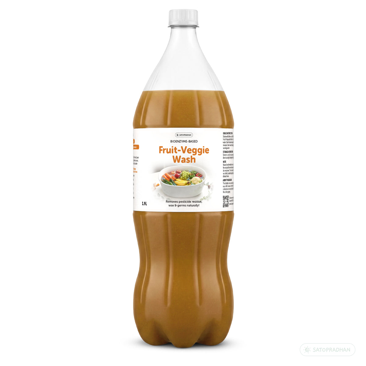 Natural Fruit & Vegetable Wash 750ml/1.9L - Bioenzyme-Based Produce Cleaner - Chemical-Free Vegetable Wash Liquid Cleaner