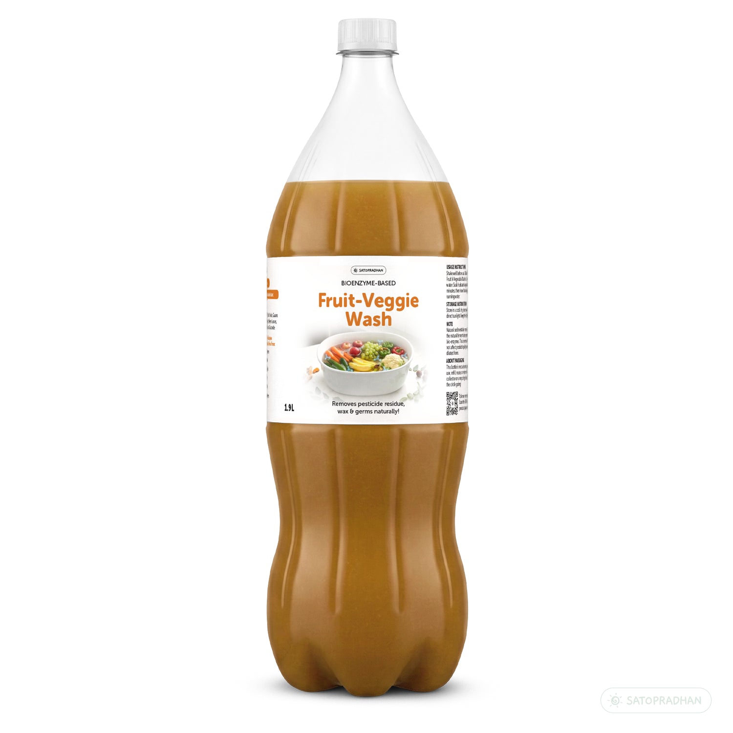 Natural Fruit & Vegetable Wash 750ml/1.9L - Bioenzyme-Based Produce Cleaner - Chemical-Free Vegetable Wash Liquid Cleaner