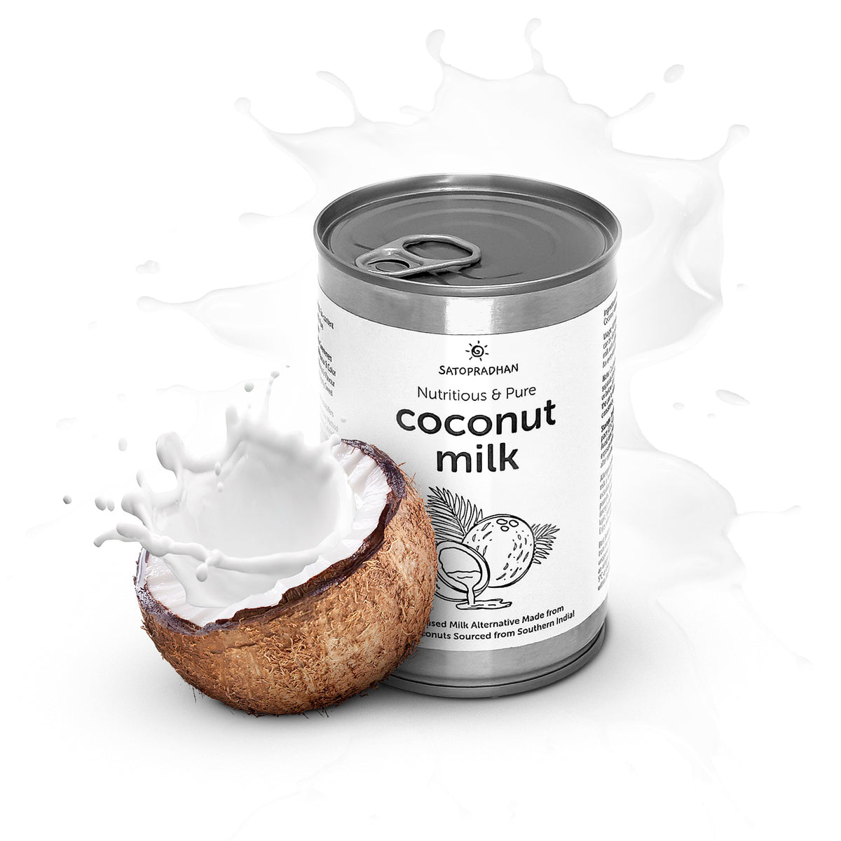 Unsweetened Pure Coconut Milk 400ml (18% Fat) - Made from Fresh Coconut Flesh and Water - No Added Sugar, Additives, or Emulsifiers - Dairy-Free, Lactose-Free, Vegan, and Plant-Based