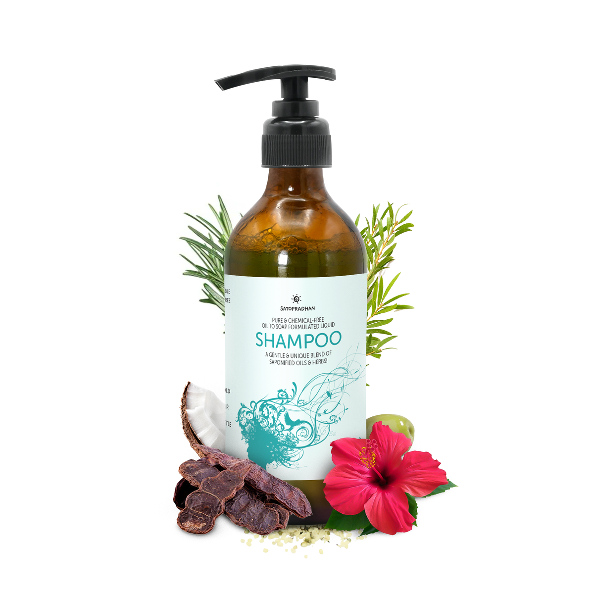 Saponified Rosemary Shampoo - 200ml or 750ml - Oil to Soap Formulated - Mild Natural Shampoo - Herbal, Vegan & Eco-friendly - For All Hair Types - Sulphate & Paraben-free Shampoo Liquid - Combats Dandruff & Hairfall - sodium lauryl sulfate free shampoo