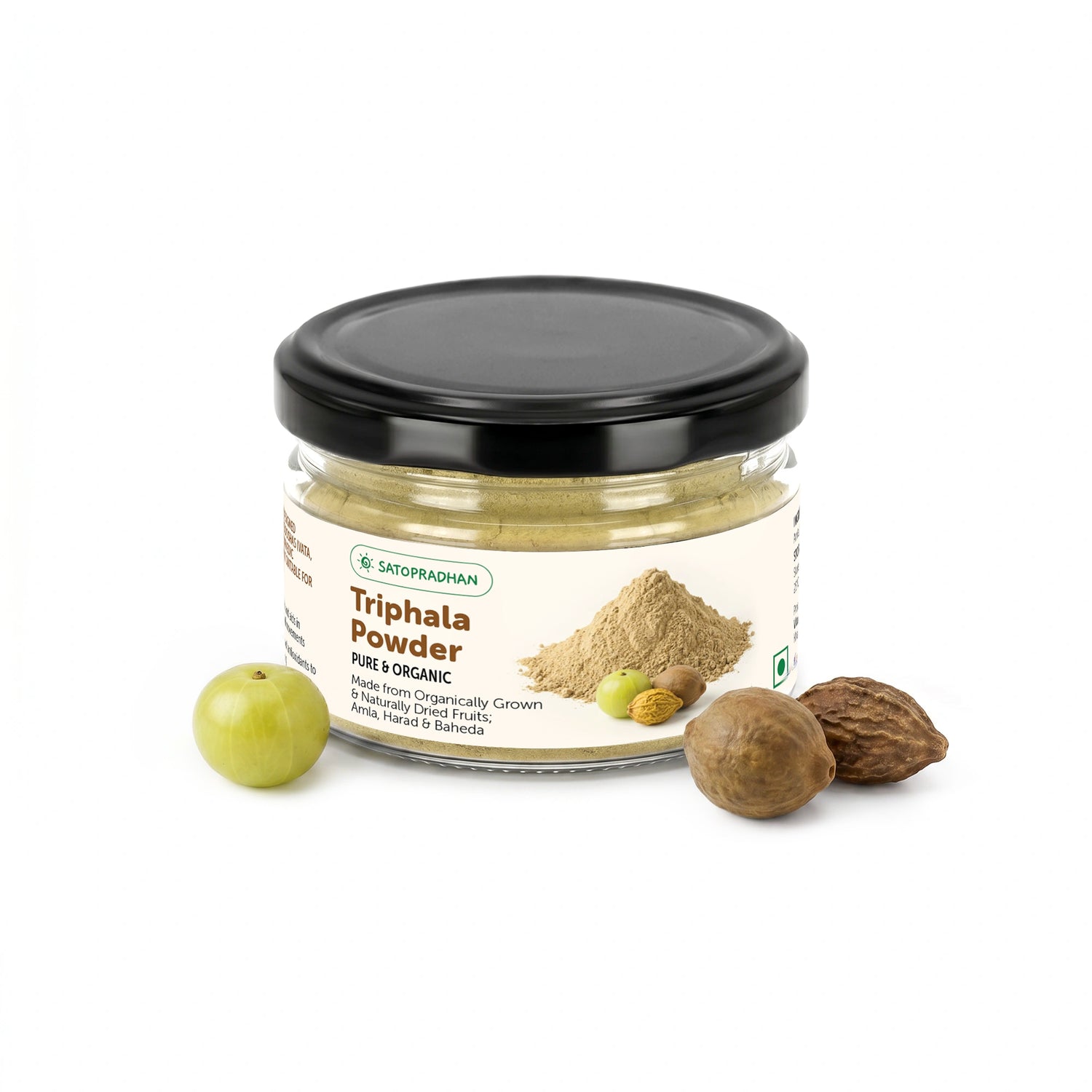 Triphala Powder 100g - Made from Organically Grown & Dried Amla, Baheda & Harad -  Pure Triphala Churna - Weight Loss - Digestion - Immunity