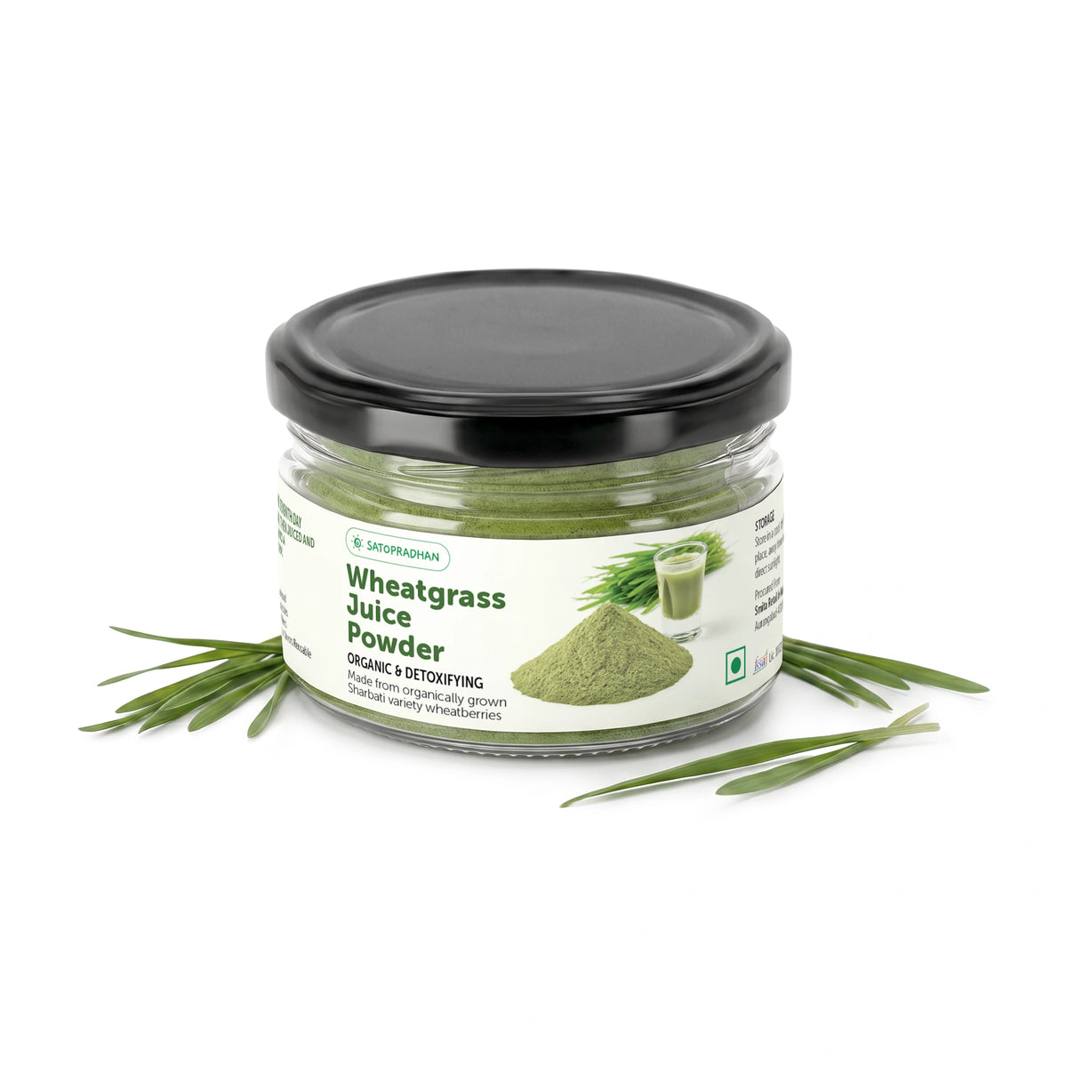 Wheatgrass Juice Powder 100g  -  Made from Organic Wheatgrass Shoots grown using Sharbati Wheatberries | Gluten-free