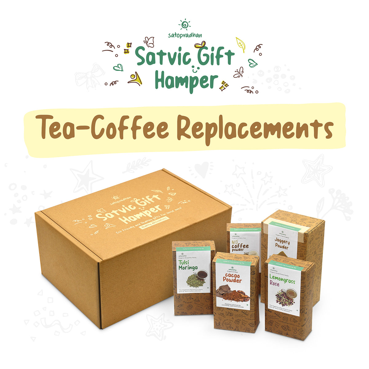 Tea Coffee Replacements | Caffeine-Free Healthy Alternatives-Satvic Gift Hamper
