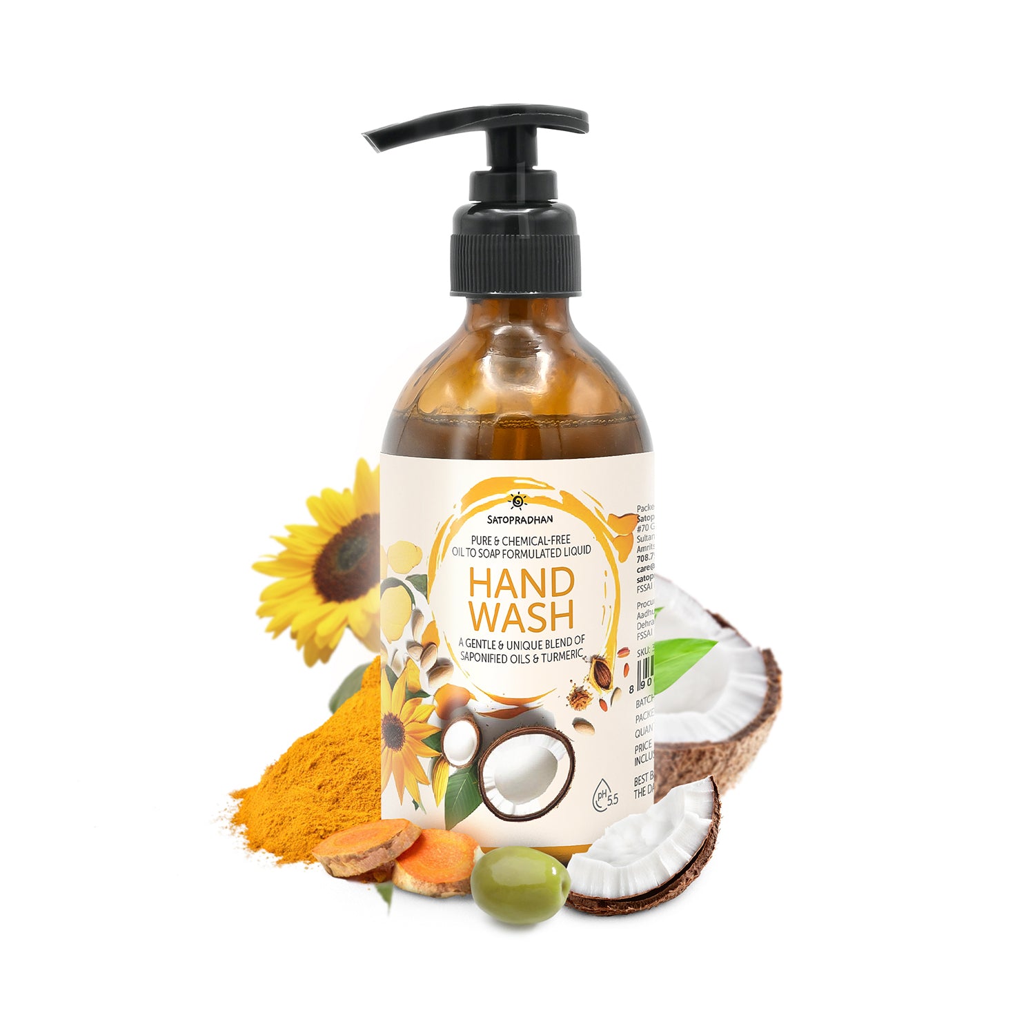 Natural liquid handwash 200ml - organic, hydrating, and moisturizing hand soap for sensitive skin, herbal vegan hand cleanser, toxin-free hand wash without SLS, suitable for all skin types, eco-friendly and earth-conscious