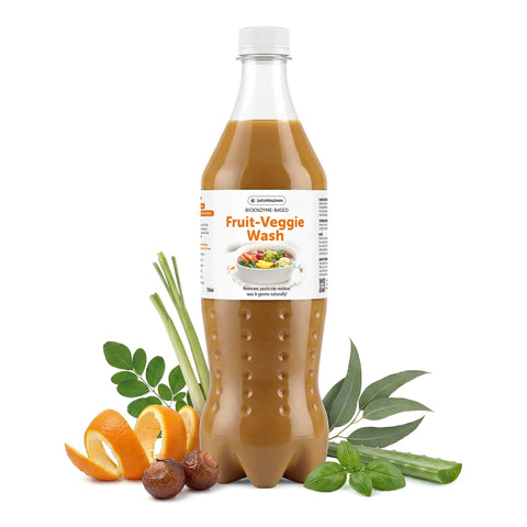 Natural Fruit & Vegetable Wash 750ml/1.9L - Bioenzyme-Based Produce Cleaner - Chemical-Free Vegetable Wash Liquid Cleaner